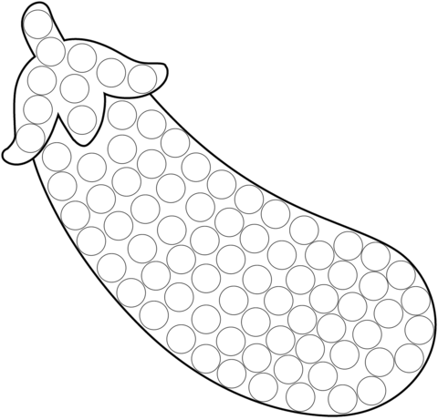 Eggplant Dot Art Coloring Page